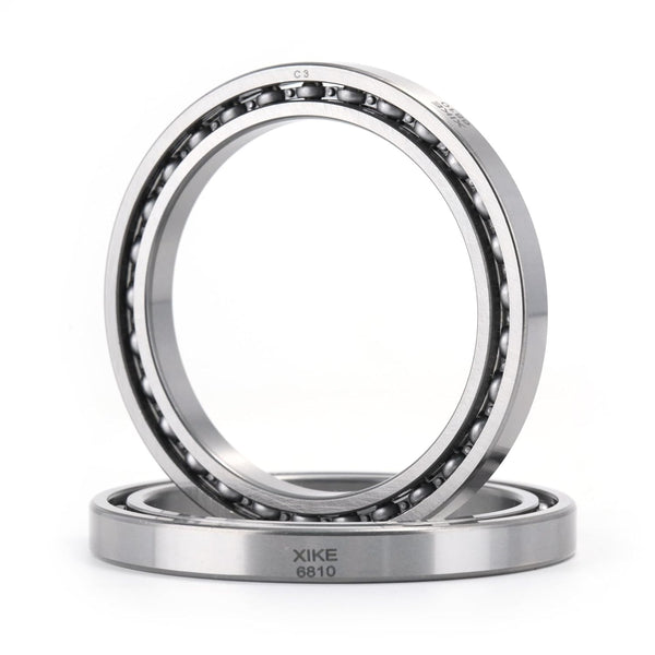 XIKE 2 Pcs 6810 C3 Deep Groove Bearing, 50x65x7mm, Chrome Steel Open C3 Clearance Bearing for Industrial Wheels, Pump