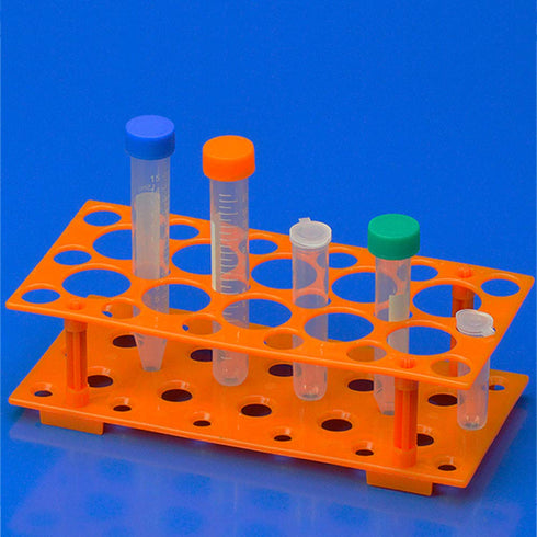 Test Tube Rack, Centrifuge Tube Holder (2 Pack - Blue and Orange) for 10ml, 15ml, 50ml, Detachable