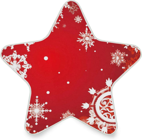 ALAZA Merry Christmas Snowflake Red Xmas Star Shaped LED Night Light Dusk