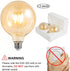 LED Bulbs 60 Watt Equivalent, 2 Pack, 6W G125 LED Globe Bulbs, Antique Vintage Amber, E26 Standard Base