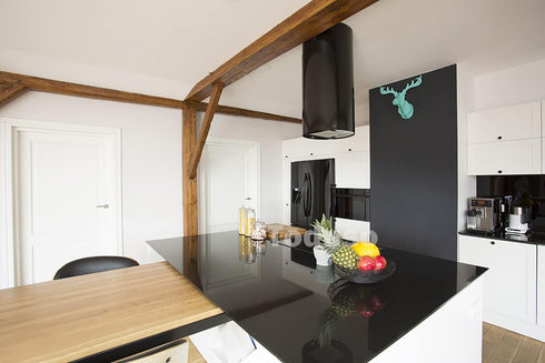 Glossy Black Contact Paper - Shiny Peel and Stick Wallpaper for Kitchen Cabinets, 15.8" 118.1"