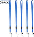 YOUOWO 5 Pack Neck Lanyards, Quick Release Blue Lanyard with Clip for ID Badge Holder, Keys, Office, Cell Phones