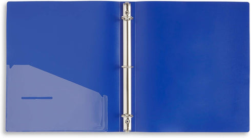 Blue Summit Supplies 3 Ring Plastic Binders, 1 Inch Light Flexible Plastic, Assorted Colors, 6-Pack