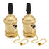 DUZFOREI 2 Pack 2 Solid Brass Light Socket with Socket Rings, Suitable for Handmade Lighting, Lamps, Pendants