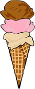 Vibrant Ice Cream Cone Vinyl Sticker - Square Bumper Decal