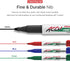 MONAMI Accu Liner Dry Erase Markers, Fine Tip (1.5mm), Low-Odor Black Whiteboard Markers, 12-Count