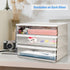 Printer Paper Holder Desk Organizer with Drawer - Stackable Desktop Storage Drawers, Pearl White (1 PCS)
