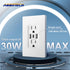 USB Wall Outlet, 30W GaN 6.0A Receptacles with 3 USB Ports, 15 Amp Tamper-Resistant Electrical Outlet