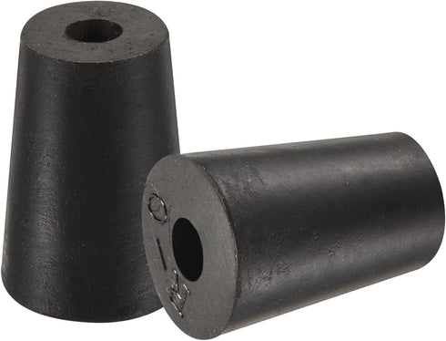 MECCANIXITY 5 Pieces Rubber Tapered Plug 13mm to 17mm with Hole Test Tubes Bungs Stopper Black for Lab Home