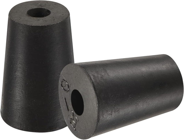 MECCANIXITY 5 Pieces Rubber Tapered Plug 13mm to 17mm with Hole Test Tubes Bungs Stopper Black for Lab Home
