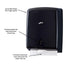 600 San Jamar Jofel Valor Z-fold Paper Towel Dispenser, Towel Dispenser for Bathroom, Napkins, Plastic, Black