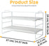 PowerKing 2-Tier Desk Shelf Organizer, Adjustable Bookshelf Storage Rack for Home Office, White Frame + White Wood
