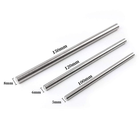 10Pcs Stainless Steel Metal Round Rods Dowel Pin Kit, Support Pin Fasten Elements for DIY Craft Tool