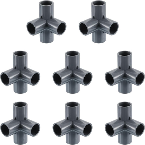 uxcell 1/2" PVC Fittings, 8 Pcs 4 - Way Elbow Connector Elbow
