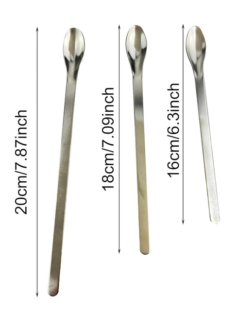 ZHUUO 1 Set Stainless Steel Miniature Laboratory Sampling Spoon, Spatula Combination Reagent Spoon, Lab Utensils (Pack