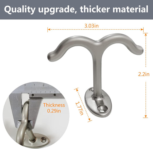 Zinc Alloy Double Prong Ceiling Hook, Towel/Robe Clothes Hook for Closet, Pack of 6