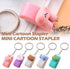 Pink Cute Mini Stapler with Cartoon Design, Portable Key Chain Organizer for Office Supplies, School