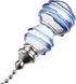 12 Inch Pack 2 uxcell Clear and Blue Glass Pendant Brushed Nickel Pull Chain for Lighting Fans