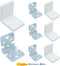 MR.BRACKET MR BRACKET L Bracket, White Shelf Brackets Pack of 4, Heavy Duty