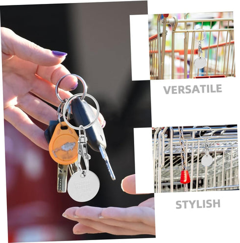 1piece TEHAUX Trolley Token Keychain Shopping Cart Remover Key for Supermarket Use Convenient Portable Pendant