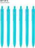 Poppin Retractable Gel Luxe Pens, Aqua, Package of 6, Blue Ink
