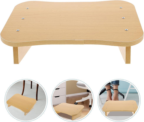 Wooden Footstool for Nursing Office and Home Use Slant Design Foot Rest for Improved Posture Support Under Desk