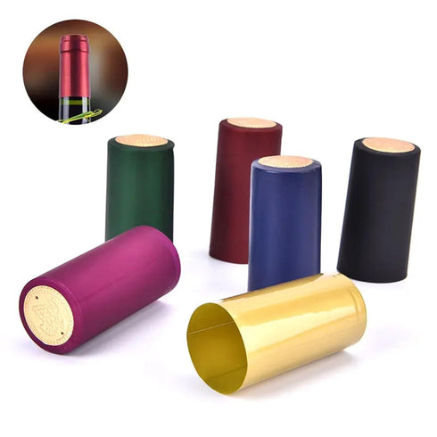 hougna 500pcs Heat Shrink Film Sealing Cap Wine Bottle Film Wine Heat Shrinkable Cap(Rose Red)