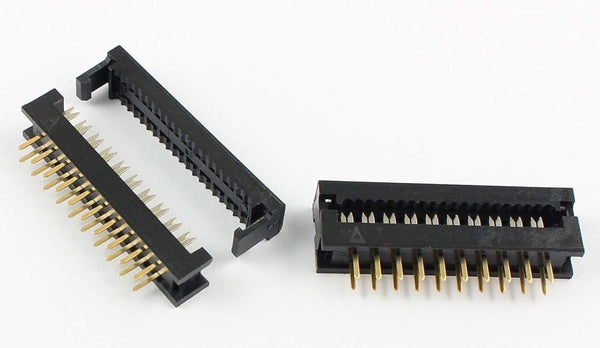 25-Pack IDC 2X10 20 Pins 2.54mm 0.1" Pitch Male Dual Row Plugs for 1.27mm Flat Ribbon Cable FD 20P