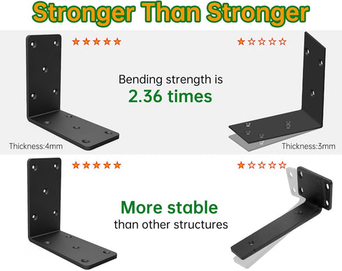 KOMOHOM 5x5 Wood90 Countertop Heavy Duty Shelf BracketsL Brackets for Shelves Fence Pergola Brackets Angle Bracket