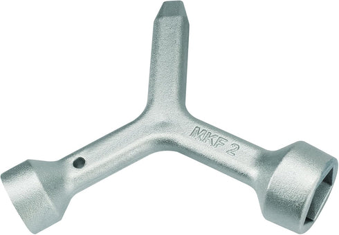 MKF2 Meter Curb Box Key, Heavy-Duty Silver Shut Off Tool for Standard & Large Pentagon Bolts, 5.5 Inches