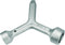 MKF2 Meter Curb Box Key, Heavy-Duty Silver Shut Off Tool for Standard & Large Pentagon Bolts, 5.5 Inches