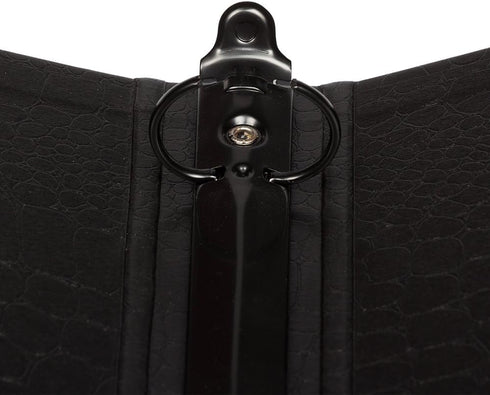 JAM PAPER Premium Crocodile Textured 1 Inch Binder - Black 3 Ring Binder - Sold Individually
