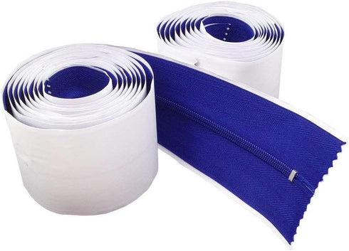ZIP-UP Cloth Zipper Door - 84" x 3" Peel & Stick Dust Barrier Zipper with Self Adhesive Backing - Twin Pack