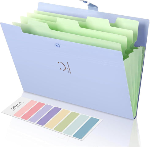 SKYDUE A4 Letter Paper Expanding File Folder, Accordion Document Organizer (Purple)