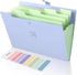 SKYDUE A4 Letter Paper Expanding File Folder, Accordion Document Organizer (Purple)