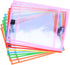 Pack Grommet Dry Erase Pockets for Office School Reusable Wipe Sleeves with Pen Holder Metal Random Color