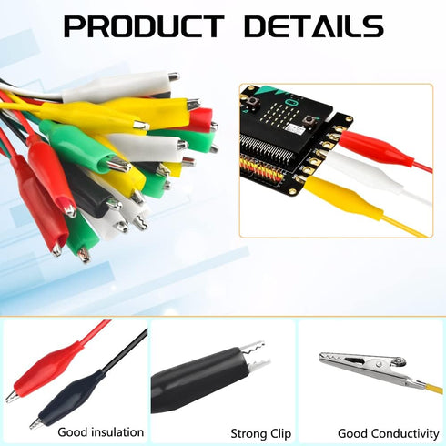 WMYCONGCONG 50 PCS Metal Alligator Clips, Electric Test Clamps + 10 PCS Double Ended Alligator Clips