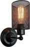 LWOMAN Industrial Wall Lamp Iron Metal Mesh Wall Mounted Lights Postmodern Wall Sconce
