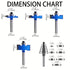 4Pcs 1/4" 6 Set, 1/16", 1/8", 3/16", 1/4", 5/16", 3/8" 1/2" 1/4" MNA Rabbet Router Bits Shank with Bearings Bearings