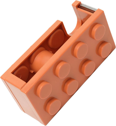 Tape Dispenser, Mini Building Block Shape, Easy Cutting Desk Tape Holder, Practical for School Office