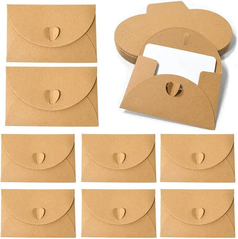 linenb 120pcs Kraft Paper Greeting Card with Envelope Featival Blessing Card DIY Gift