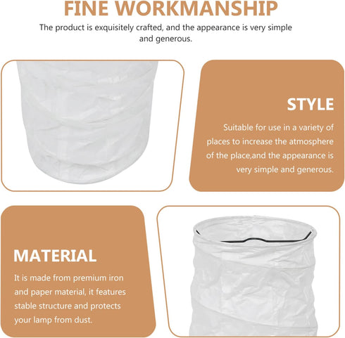 Lurrose Paper Floor Lamp Shade Japanese Style Standing Lamp Shade Nordic Simple Lamp Cover White Paper Shade