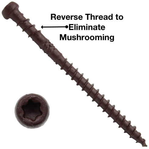 Jake Sales #10 x 2-3/4" MADEIRA Colored Composite Decking Wood Screw, 1 POUND ~75 Screws
