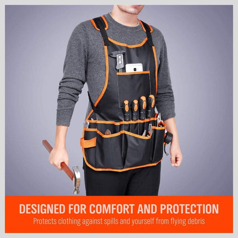 Woodworking Apron with 16 Pockets, Adjustable Size, Durable Canvas Construction for Men and Women