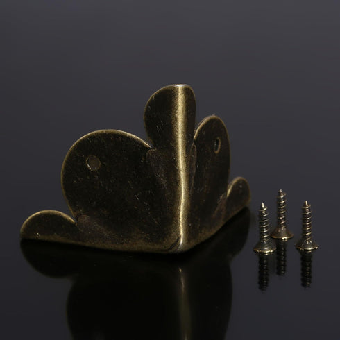 12Pcs 1.18"x1.18"x1.18" dophee Antique Brass Box Corner Protectors Edge Safety Guards Cabinet Furniture Desk Jewelry