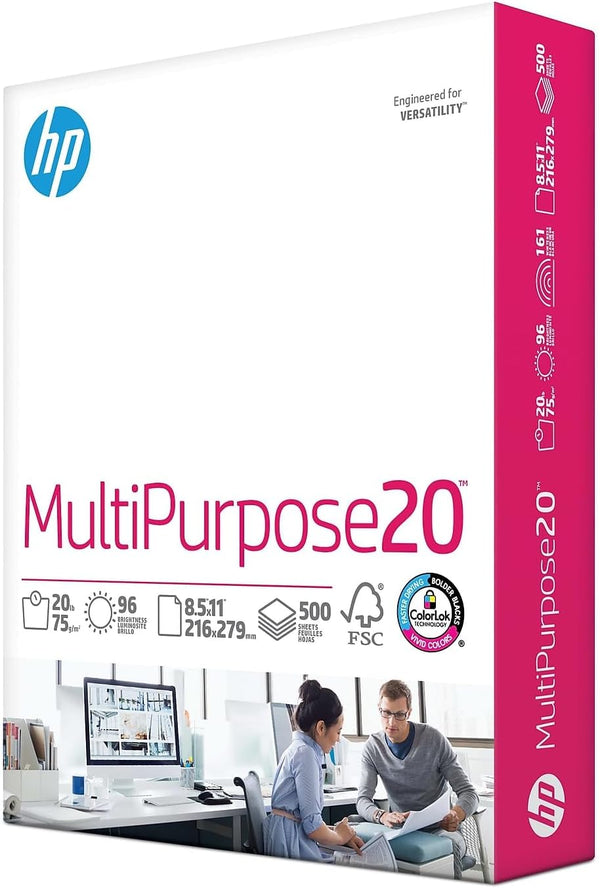 HP Printer Paper | 8.5 x 11 Paper | MultiPurpose 20 lb | 1 Ream - 500 Sheets | 96 Bright, USA Made