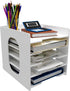 Natwind 5 Tiers Paper Organizer for Desk, White File Holder, Mail Letter Tray & Document Storage Rack