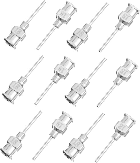 12pcs Stainless Steel Needle Electronic Kits, Ink Plastic Tips for Joints, 18g 1 Inch Needle Dispensing