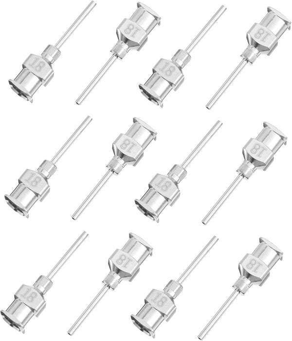 12pcs Stainless Steel Needle Electronic Kits, Ink Plastic Tips for Joints, 18g 1 Inch Needle Dispensing
