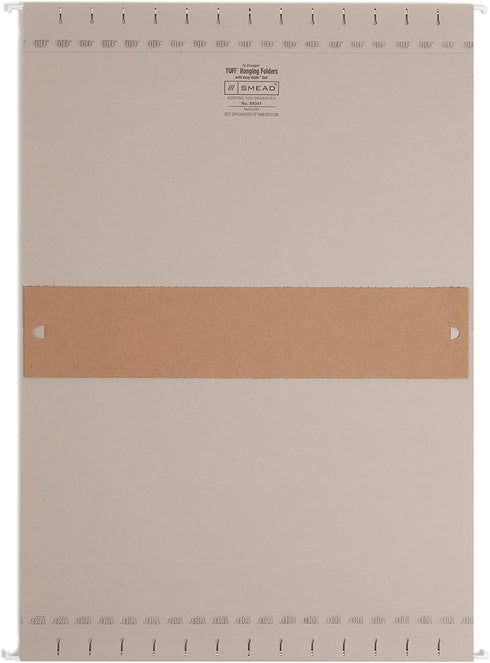 Smead TUFF Extra Capacity Box Bottom Hanging Folder, Legal Size, 3" Expansion, Steel Gray, 18 per Box